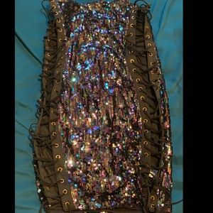 Multiple Color sequence dress String Side opening